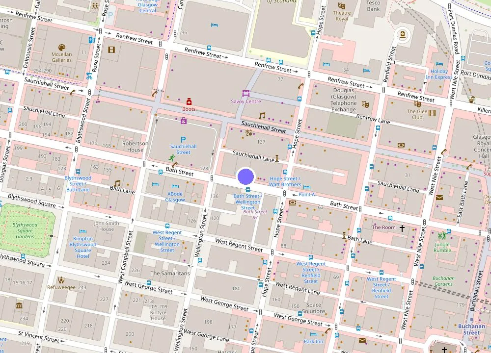 Map: Apex City of Glasgow Hotel